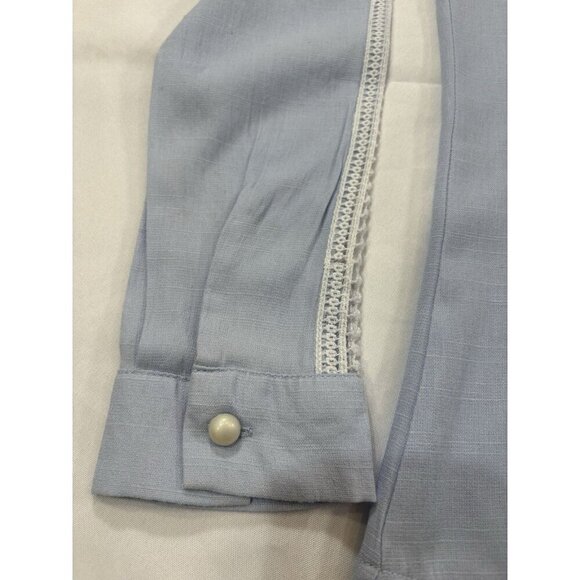 Burberry Women’s Blue Long Sleeve Blouse Size XS - Picture 5 of 6